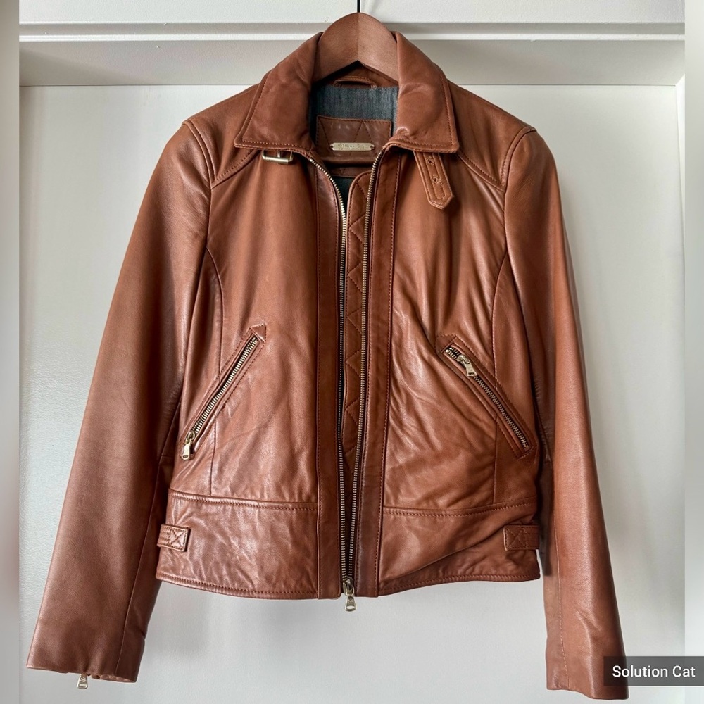 Massimo Dutti flight leather jacket